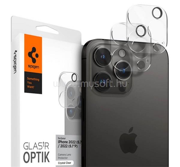SPIGEN iPhone 14 Pro Max / 14 Pro OPTIK kameravédő üveg 2db 9H ÁTLÁTSZÓ