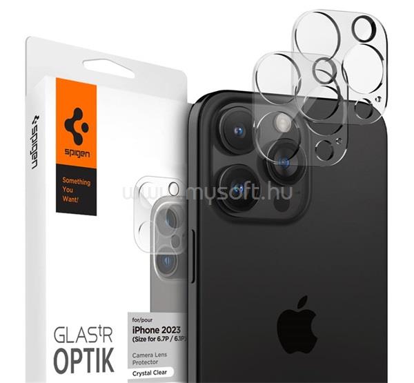 SPIGEN iPhone 16 Pro Max / 16 Pro / 15 Pro Max SPIGEN OPTIK kameravédő üveg 2db 9H ÁTLÁTSZÓ