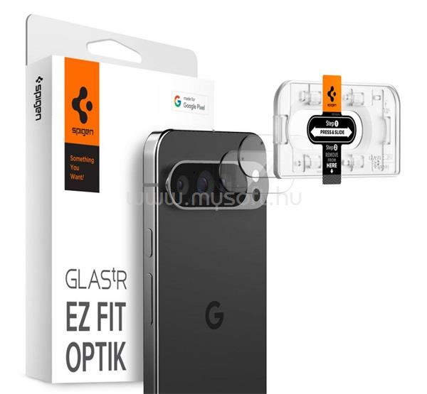 SPIGEN Google Pixel 9 Pro XL SPIGEN OPTIK PRO kameravédő üveg 2db 9H, csak lencse, ÁTLÁTSZÓ