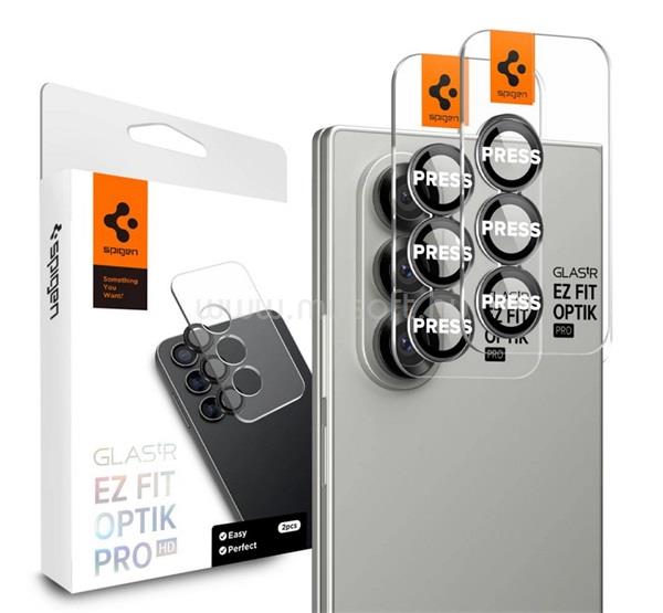 SPIGEN Samsung Z Fold7 SPIGEN OPTIK PRO HD kameravédő üveg 2db 9H, csak lencse, FEKETE