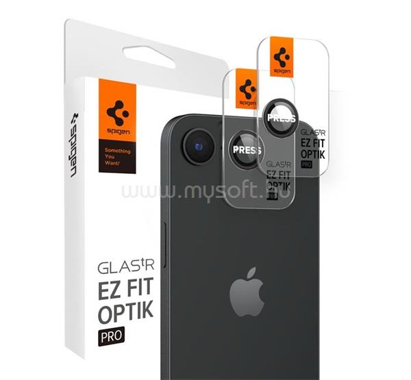SPIGEN iPhone 17e / 16e SPIGEN OPTIK PRO kameravédő üveg 2db 9H, csak lencse, FEKETE