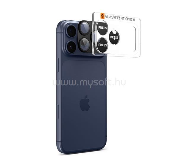 SPIGEN iPhone 17 Pro SPIGEN OPTIK PRO XL kameravédő üveg 9H, tokbarát, FEKETE