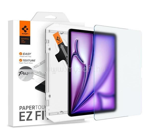 SPIGEN IPAD Air 13 (2026) / Air 13 (2025) PAPER TOUCH EZ FIT képernyővédő üveg 2.5D, 9H + segédkeret, ÁTLÁTSZÓ