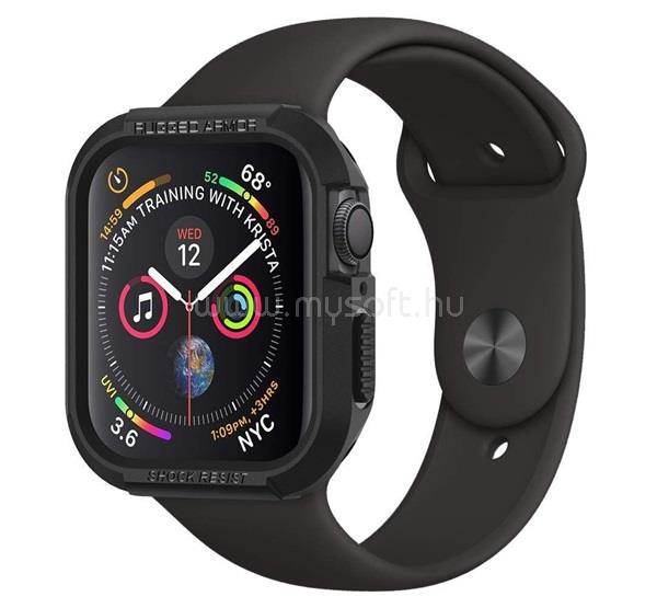 SPIGEN Apple Watch Series SE 3 44mm / 9 45mm / SE 2 44mm SPIGEN RUGGED ARMOR műanyag óra keret ütésállóság FEKETE