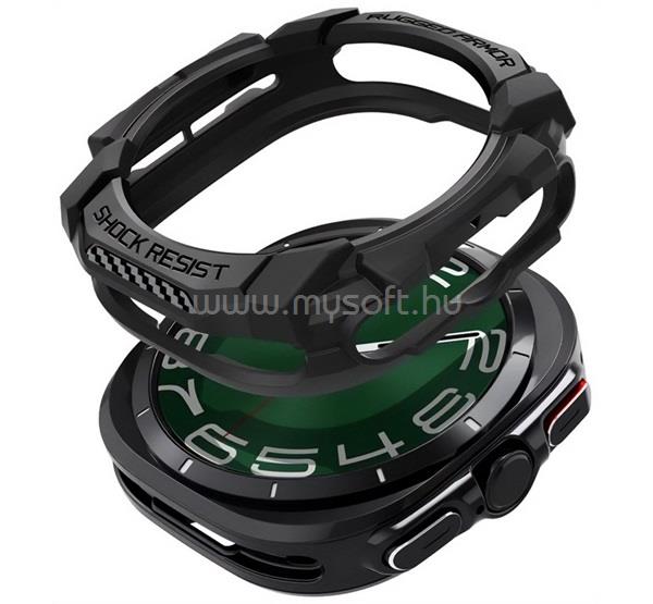 SPIGEN Samsung Watch Ultra eSIM 47mm RUGGED ARMOR műanyag óra keret ütésállóság FEKETE