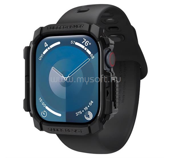 SPIGEN Apple Watch Series 11 46mm / 10 46mm RUGGED ARMOR műanyag óra keret ütésállóság FEKETE