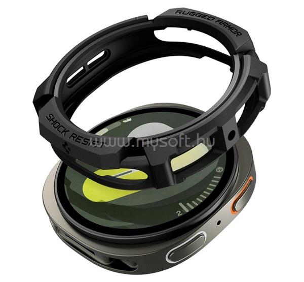 SPIGEN Samsung Watch 8 eSIM 44mm / 8 44mm RUGGED ARMOR műanyag óra keret ütésállóság FEKETE