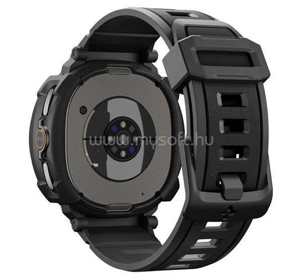 SPIGEN Samsung Watch 8 Classic eSIM 46mm RUGGED ARMOR PRO pótszíj egyedi méret, ütésállóság + szilikon keret, FEKETE