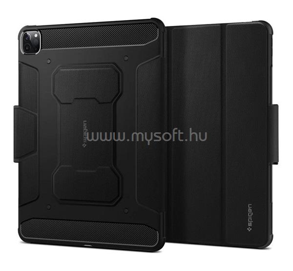 SPIGEN IPAD Pro 12.9 (2022) / Pro 12.9 (2021) RUGGED ARMOR PRO tok álló aktív FLIP, ceruza tartó, FEKETE