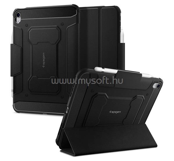 SPIGEN IPAD 11 (2025) / 10.9 (2022) RUGGED ARMOR PRO tok álló aktív FLIP, ceruza tartó, FEKETE