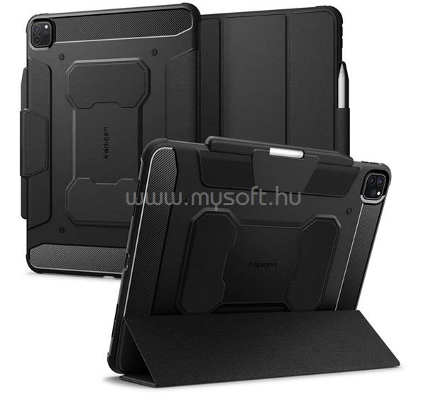 SPIGEN IPAD Pro 13 (2025) / Pro 13 (2024) RUGGED ARMOR PRO tok álló aktív FLIP, ceruza tartó, FEKETE