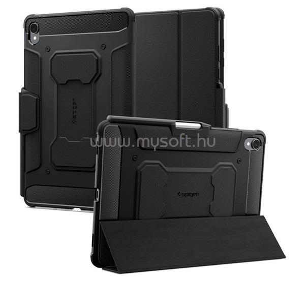 SPIGEN Samsung Tab S11 5G / Tab S11 WIFI RUGGED ARMOR PRO tok álló aktív FLIP, ceruza tartó, FEKETE