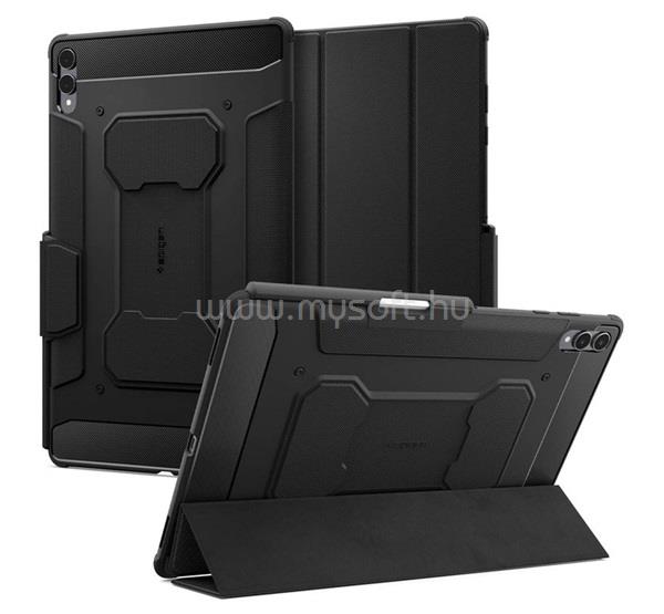 SPIGEN Samsung Tab S11 Ultra 5G / Tab S11 Ultra WIFI RUGGED ARMOR PRO tok álló aktív FLIP, ceruza tartó, FEKETE