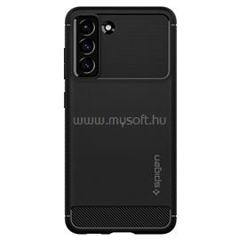SPIGEN Samsung S21 FE RUGGED ARMOR szilikon telefonvédő ütésállóság, karbon minta, FEKETE ACS03049 small