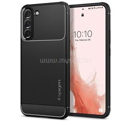 SPIGEN Samsung S22 RUGGED ARMOR szilikon telefonvédő ütésállóság, karbon minta, FEKETE ACS03986 small