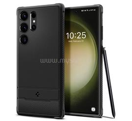 SPIGEN Samsung S23 Ultra RUGGED ARMOR szilikon telefonvédő ütésállóság, karbon minta, FEKETE ACS05613 small
