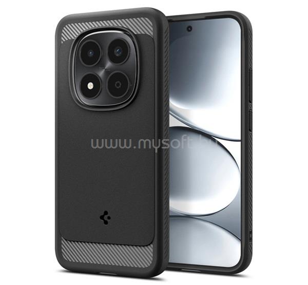 SPIGEN Redmi Note 15 Pro 5G SPIGEN RUGGED ARMOR szilikon telefonvédő ütésállóság, karbon minta, FEKETE