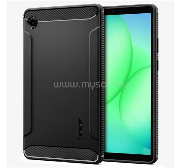 SPIGEN Samsung Tab A11 LTE / Tab A11 WIFI RUGGED ARMOR szilikon telefonvédő ütésállóság, karbon minta, FEKETE