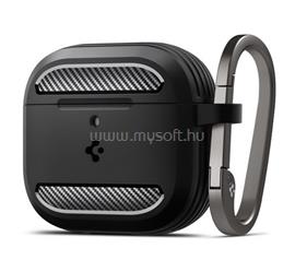 SPIGEN RUGGED ARMOR szilikon tok ütésállóság, karbon minta, FEKETE Apple AirPods 4 ACS08642 small
