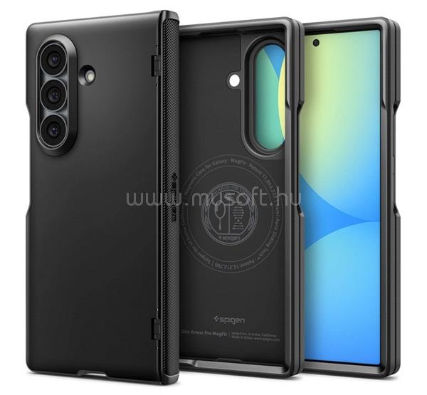 SPIGEN Samsung Z Fold8 Ultra SPIGEN SLIM ARMOR MAG szilikon telefonvédő műanyag hátlap, MagSafe, FEKETE