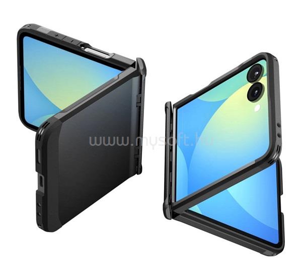 SPIGEN Samsung Z Flip7 SPIGEN SLIM ARMOR PRO szilikon telefonvédő ütésállóság, MagSafe, FEKETE