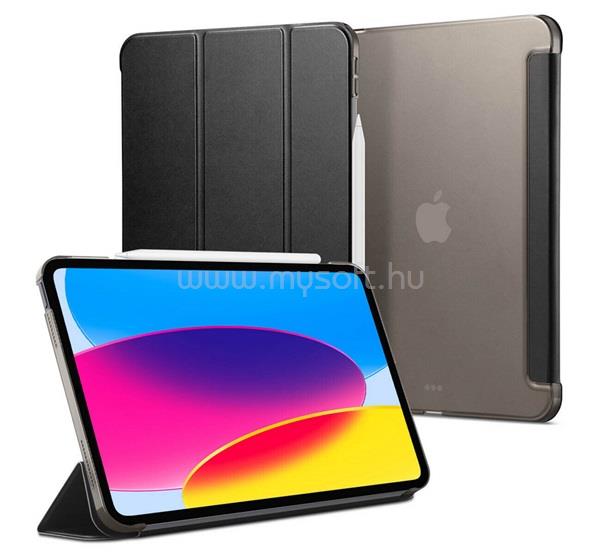 SPIGEN IPAD 11 (2025) / 10.9 (2022) SMART FOLD tok álló, bőr hatású aktív FLIP, asztali tartó, FEKETE