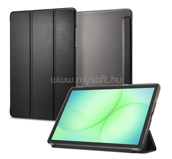 SPIGEN Samsung Tab A11 Plus LTE SMART FOLD tok álló, bőr hatású aktív FLIP, asztali tartó, FEKETE