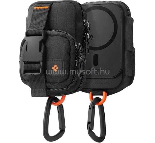 SPIGEN SPIGEN SNAP ZIP tok álló, vászon univerzális, MagSafe, FEKETE