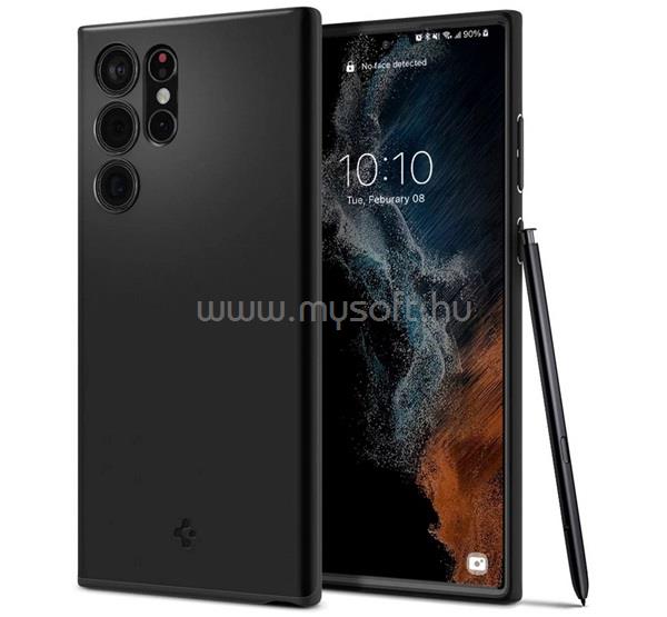 SPIGEN Samsung S22 Ultra THIN FIT műanyag telefonvédő matt, kameravédő, FEKETE