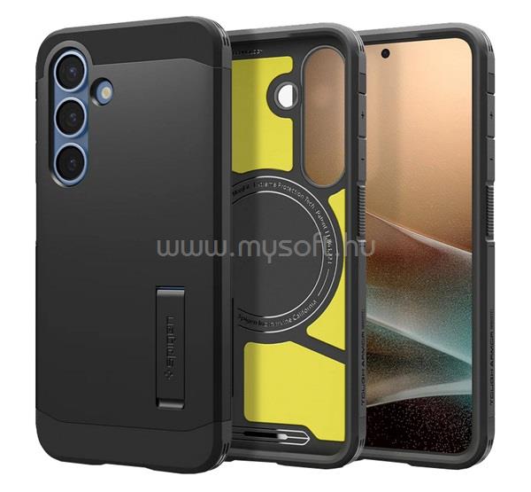 SPIGEN Samsung S25 SPIGEN TOUGH ARMOR MAG műanyag telefonvédő ütésállóság, MagSafe, FEKETE