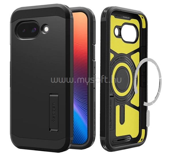 SPIGEN Google Pixel 9a SPIGEN TOUGH ARMOR MAG műanyag telefonvédő ütésállóság, MagSafe, FEKETE