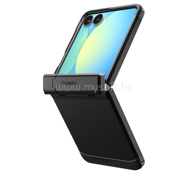 SPIGEN Samsung Z Flip7 SPIGEN TOUGH ARMOR MAG műanyag telefonvédő ütésállóság, MagSafe, FEKETE