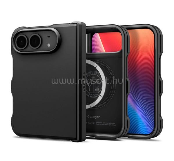 SPIGEN iPhone Duo SPIGEN TOUGH ARMOR MAG műanyag telefonvédő ütésállóság, MagSafe, FEKETE