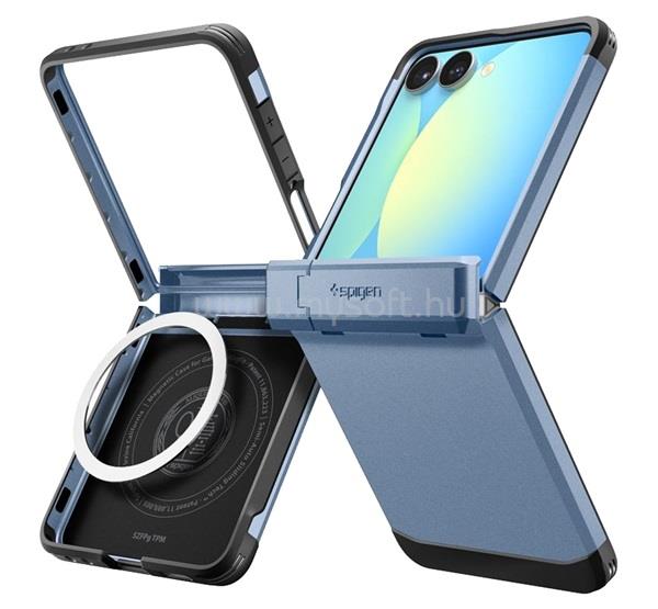 SPIGEN Samsung Z Flip7 SPIGEN TOUGH ARMOR MAG műanyag telefonvédő ütésállóság, MagSafe, VILÁGOSKÉK