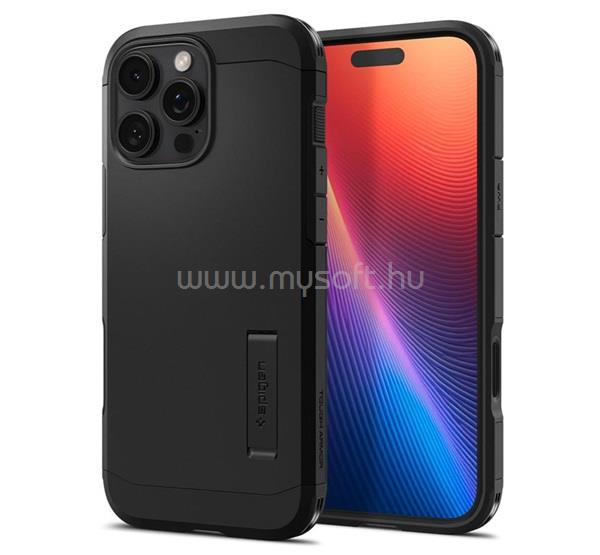 SPIGEN iPhone 16 Pro SPIGEN TOUGH ARMOR MAG T műanyag telefonvédő ütésállóság, MagSafe, FEKETE