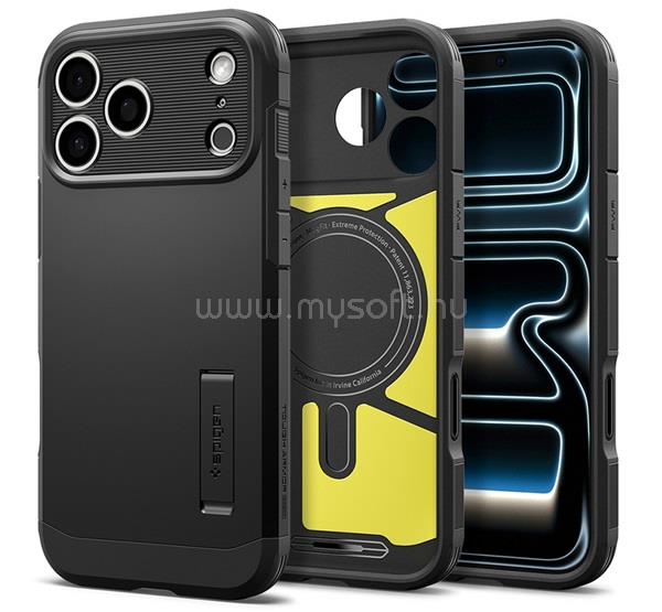 SPIGEN iPhone 18 Pro Max / 17 Pro Max SPIGEN TOUGH ARMOR MAG T műanyag telefonvédő ütésállóság, MagSafe, FEKETE