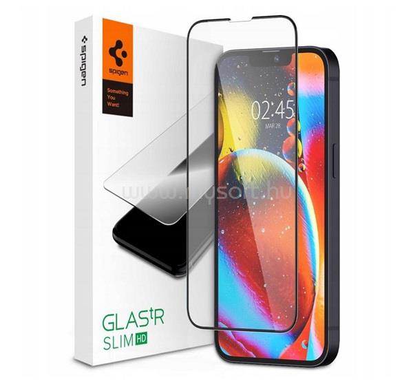 SPIGEN iPhone 13 mini TR SLIM HD képernyővédő üveg 2.5D, 9H, FEKETE