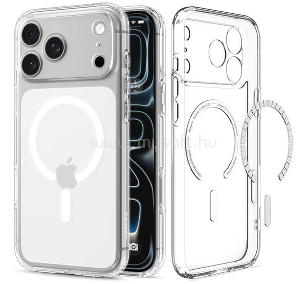 SPIGEN iPhone 18 Pro / 17 Pro SPIGEN ULTRA HYBRID MAG műanyag telefonvédő ütésállóság, MagSafe, ÁTLÁTSZÓ