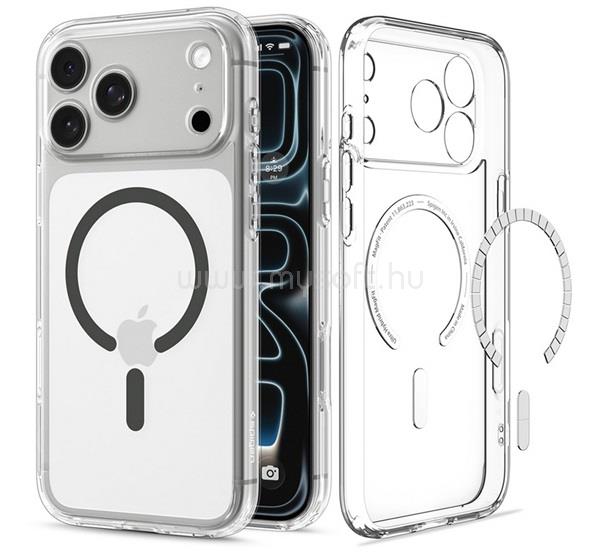 SPIGEN iPhone 18 Pro Max / 17 Pro Max SPIGEN ULTRA HYBRID MAG műanyag telefonvédő ütésállóság, MagSafe, ÁTLÁTSZÓ/SÖTÉTSZÜRKE