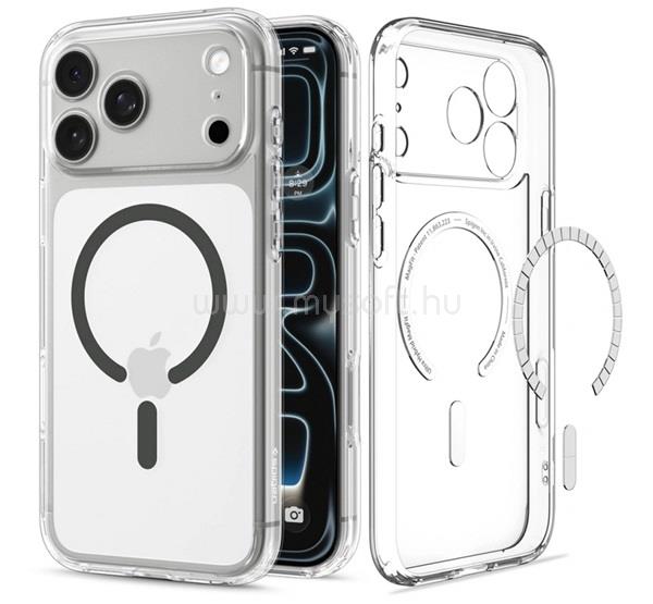 SPIGEN iPhone 18 Pro / 17 Pro SPIGEN ULTRA HYBRID MAG műanyag telefonvédő ütésállóság, MagSafe, ÁTLÁTSZÓ/SÖTÉTSZÜRKE