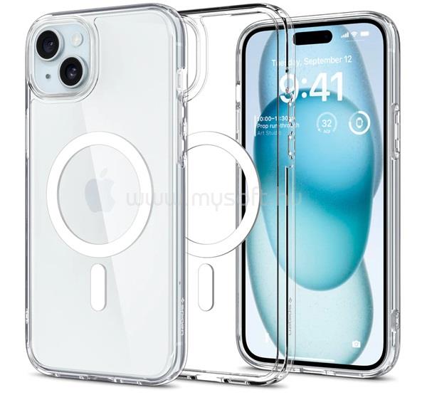 SPIGEN iPhone 15 ULTRA HYBRID MAG műanyag telefonvédő ütésállóság, MagSafe, FEHÉR