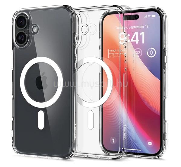 SPIGEN iPhone 16 ULTRA HYBRID MAG műanyag telefonvédő ütésállóság, MagSafe, FEHÉR