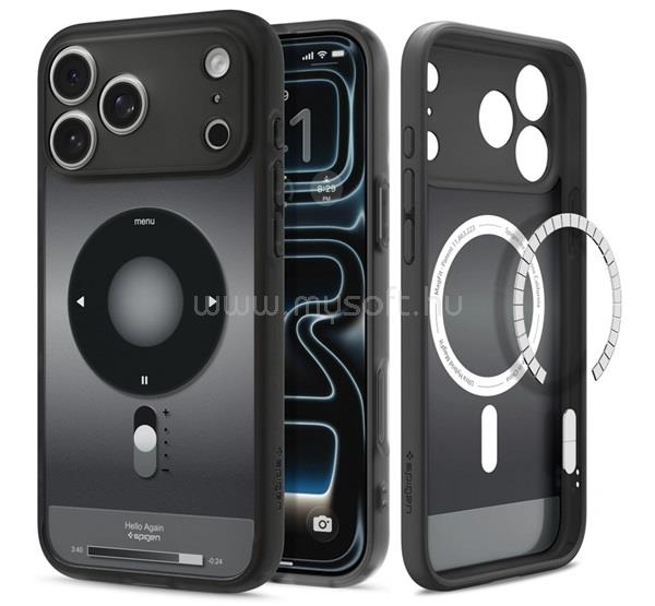 SPIGEN iPhone 18 Pro Max / 17 Pro Max SPIGEN ULTRA HYBRID MAG műanyag telefonvédő ütésállóság, MagSafe, FEKETE