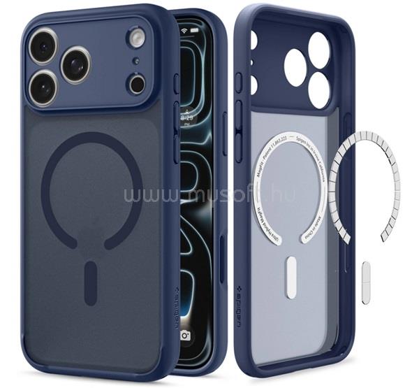 SPIGEN iPhone 18 Pro / 17 Pro SPIGEN ULTRA HYBRID MAG műanyag telefonvédő ütésállóság, MagSafe, SÖTÉTKÉK