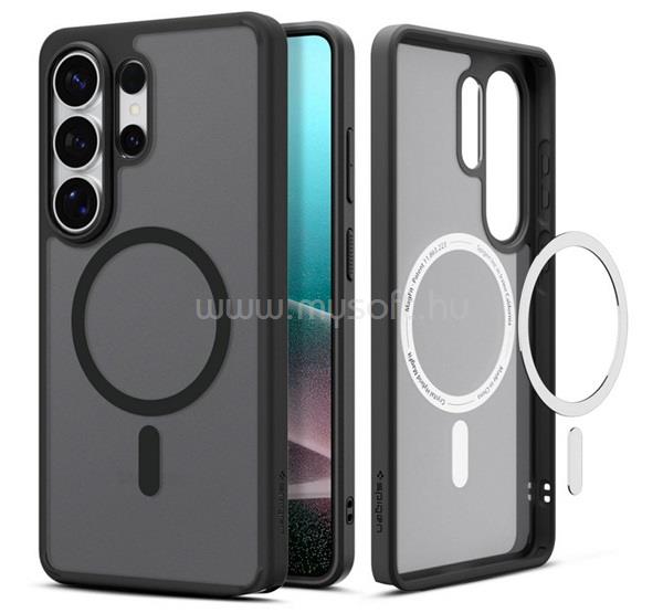 SPIGEN Samsung S26 Ultra SPIGEN ULTRA HYBRID MAG műanyag telefonvédő ütésállóság, MagSafe, FEKETE