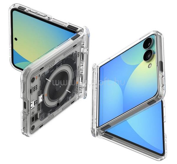 SPIGEN Samsung Z Flip8 SPIGEN ULTRA HYBRID MAG NEO ONE műanyag telefonvédő ütésállóság, MagSafe, ÁTLÁTSZÓ