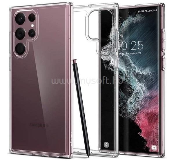 SPIGEN Samsung S22 Ultra ULTRA HYBRID műanyag telefonvédő ütésállóság, légpárnás keret, ÁTLÁTSZÓ