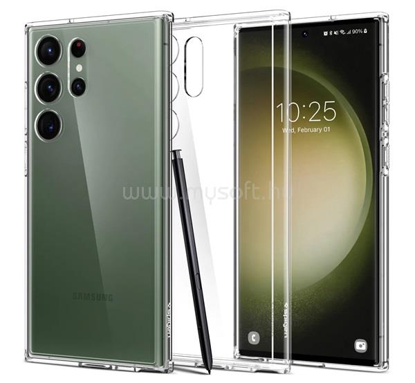 SPIGEN Samsung S23 Ultra SPIGEN ULTRA HYBRID műanyag telefonvédő ütésállóság, légpárnás keret, ÁTLÁTSZÓ