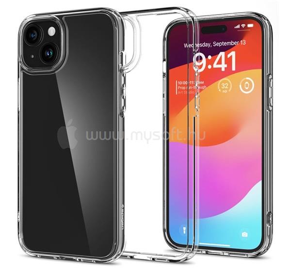 SPIGEN iPhone 15 ULTRA HYBRID műanyag telefonvédő ütésállóság, légpárnás keret, ÁTLÁTSZÓ