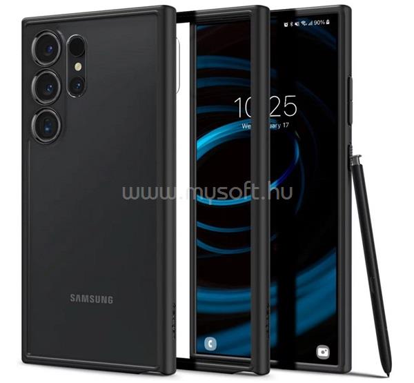 SPIGEN Samsung S24 Ultra ULTRA HYBRID műanyag telefonvédő ütésállóság, légpárnás keret, FEKETE/ÁTLÁTSZÓ